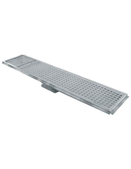 Caniveau de sol inox 900x300, sortie horizontale