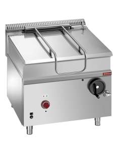 Sauteuse basculante gaz, cuve inox 80 lit. sur meuble