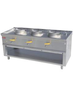 Fourneau wok 3 brûleurs