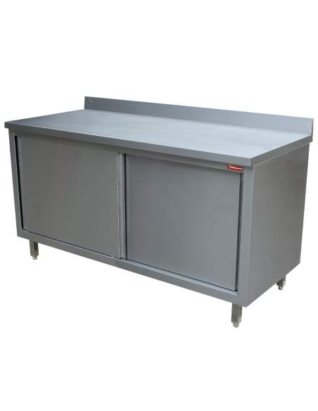 Table armoire neutre, portes coulissantes, murale
