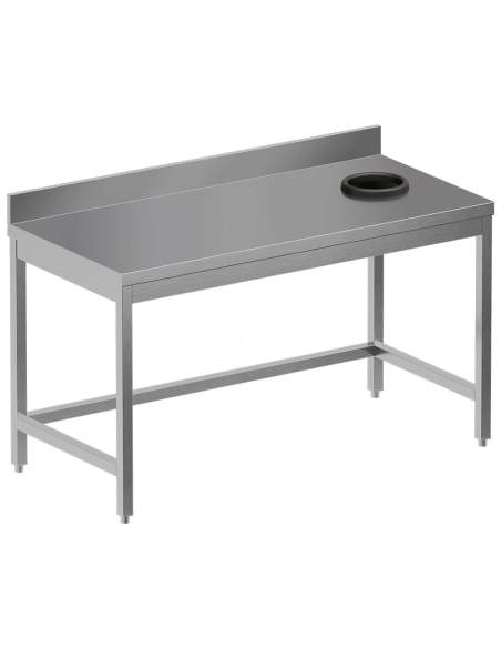 Table à débarrasser avec trou vide ordures + dosseret arrière