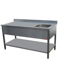 Table de chef 1 cuve droite 400X400XH275    