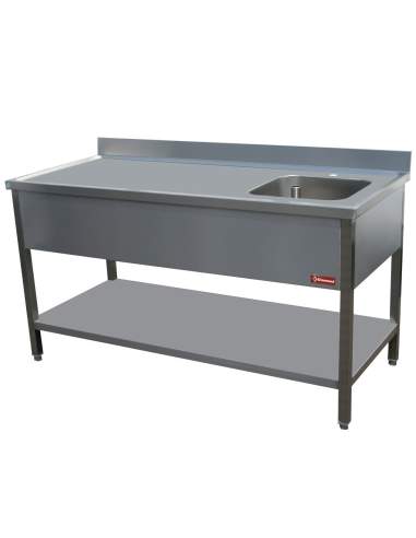 Table de chef 1 cuve droite 400X400XH275    