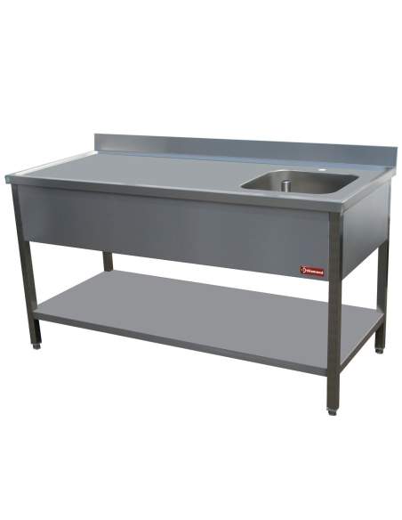 Table de chef 1 cuve droite 400X400XH275    