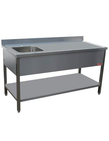 Table de chef 1 cuve gauche 400X400XH275    
