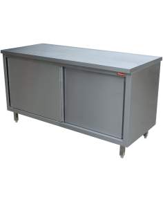 Table armoire neutre, portes coulissantes