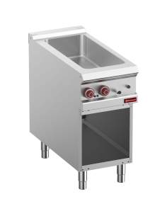 Bain-marie électrique 4x GN 1/3-150 mm, armoire ouverte