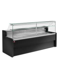 Comptoirs vitrine réfrigérés à vitre droite 90°, avec réserve - NOIR