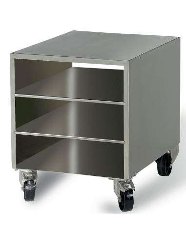 Meuble inox pour machine sous-vide, sur roues, démontable