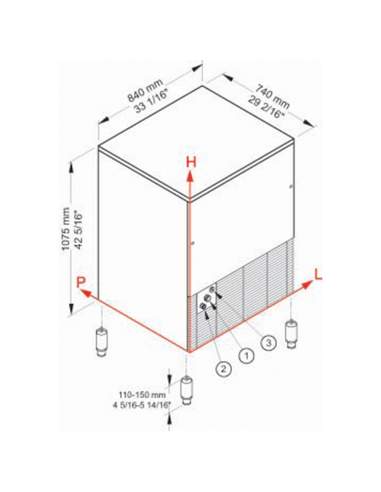 Machine à glaçons CUBO ICE 152 kg, avec réserve 65 kg - AIR