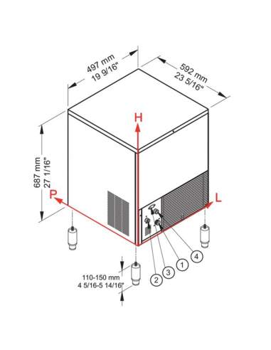 Machine à glaçons CUBO ICE 38 kg, avec réserve 16 kg - AIR