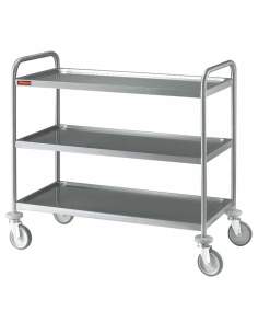 Chariot de service en inox 3 niveaux