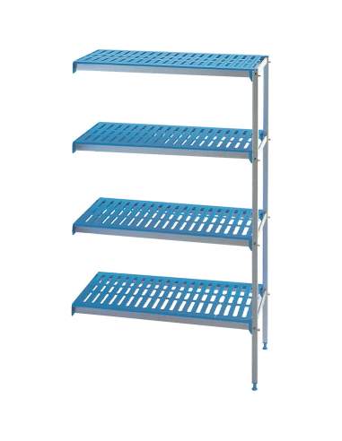 Rayonnage angulaire en aluminium anodisé 4 niveaux "Modular Rack"