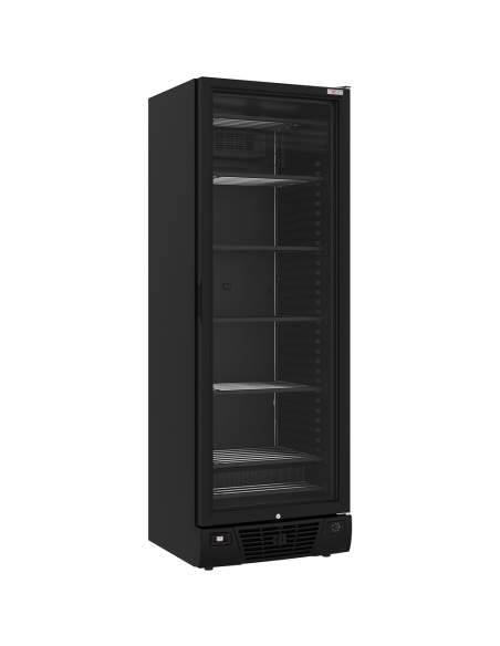 Vitrine ventilée négative vitrée 382 litres - 5 niveaux fixes - NOIRE