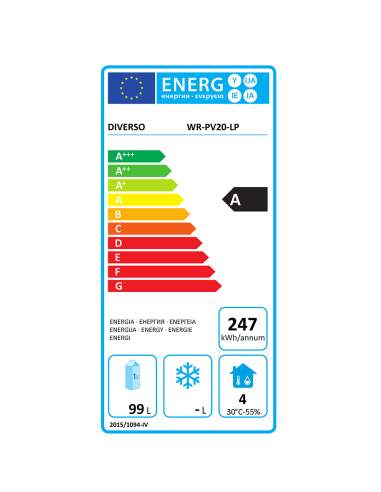 Frigo ventilé, 200 litres - blanc