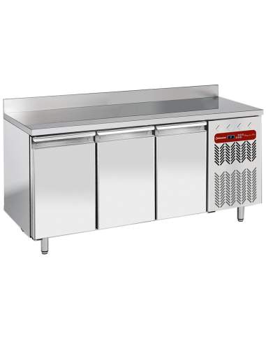 Table frigorifique "murale", ventilée, 3 portes EN 600x400, 550 litres