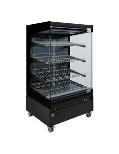 Vitrine chauffante,  libre-service, avec porte vitrée, sur roues - FULL BLACK