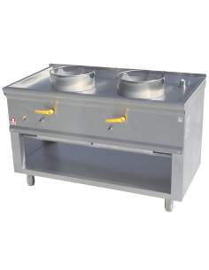 Fourneau wok 2 brûleurs