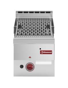 Grill pierres de lave gaz avec grille de cuisson en fonte -Top-
